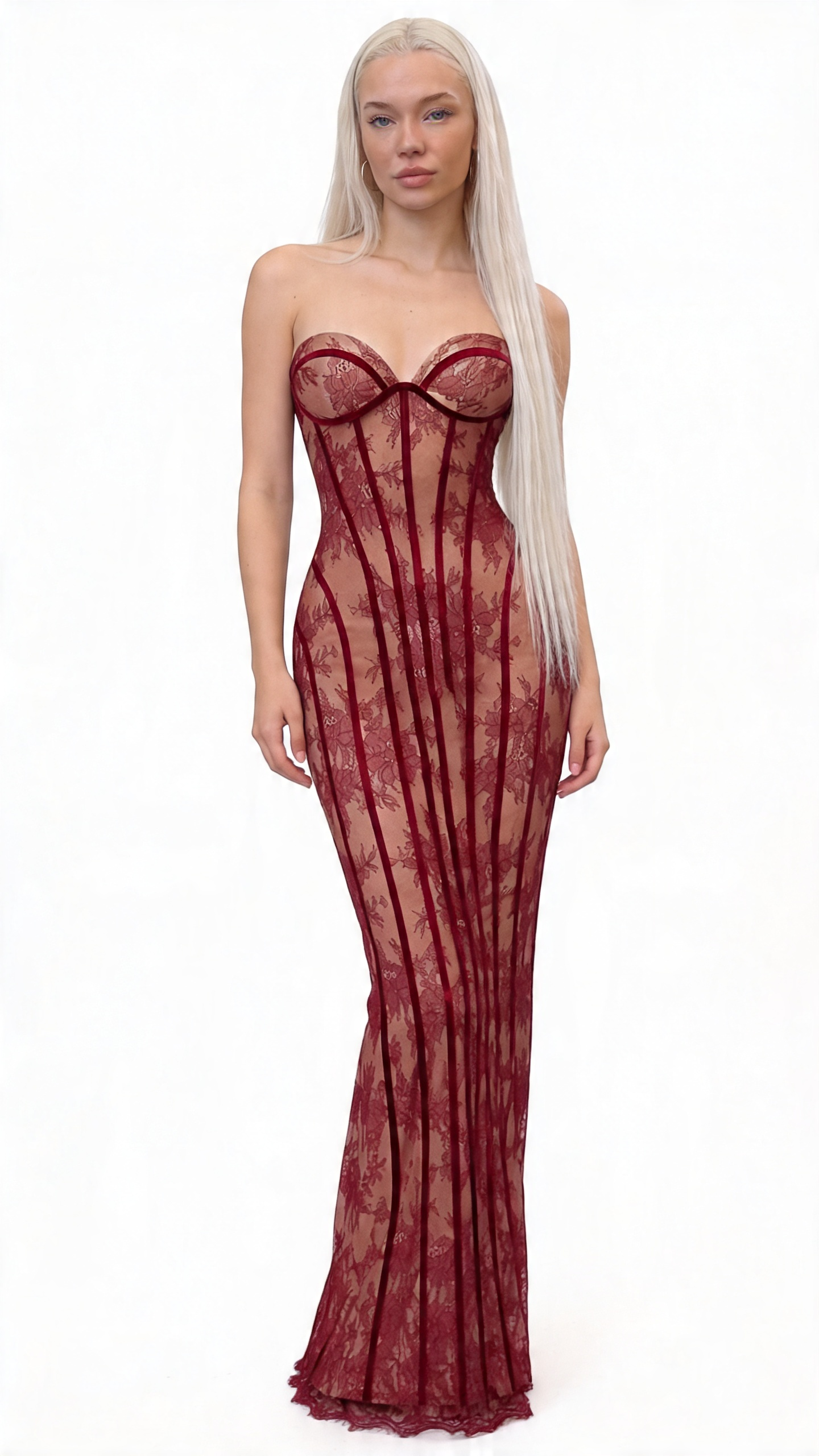 "Elvira" Lace Gown Maxi Dress